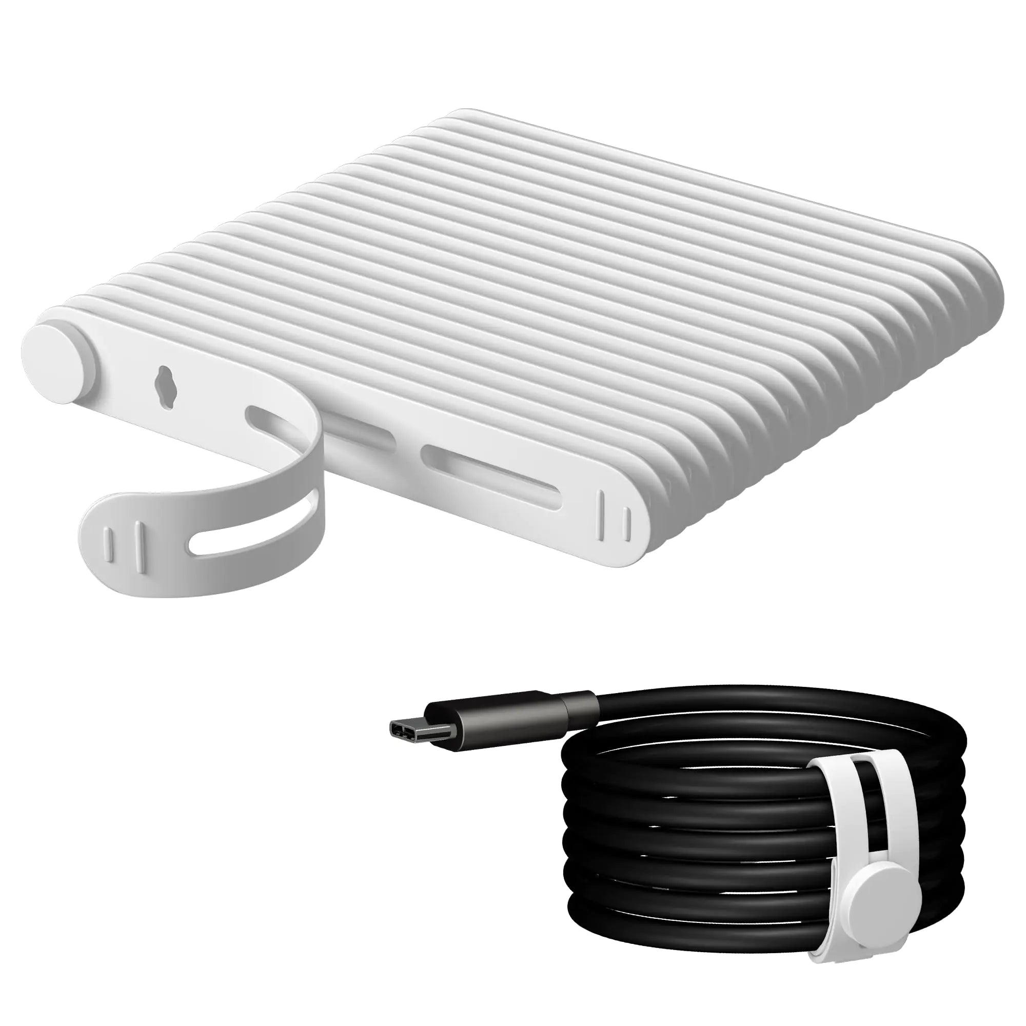 20Pcs Nearockle Reusable Cable Ties Adjustable Silicone Cord Organizer Small Zip Ties for Charging Cords Earphone Computer Wire Office Desk Cable Management Travel Accessories(White)